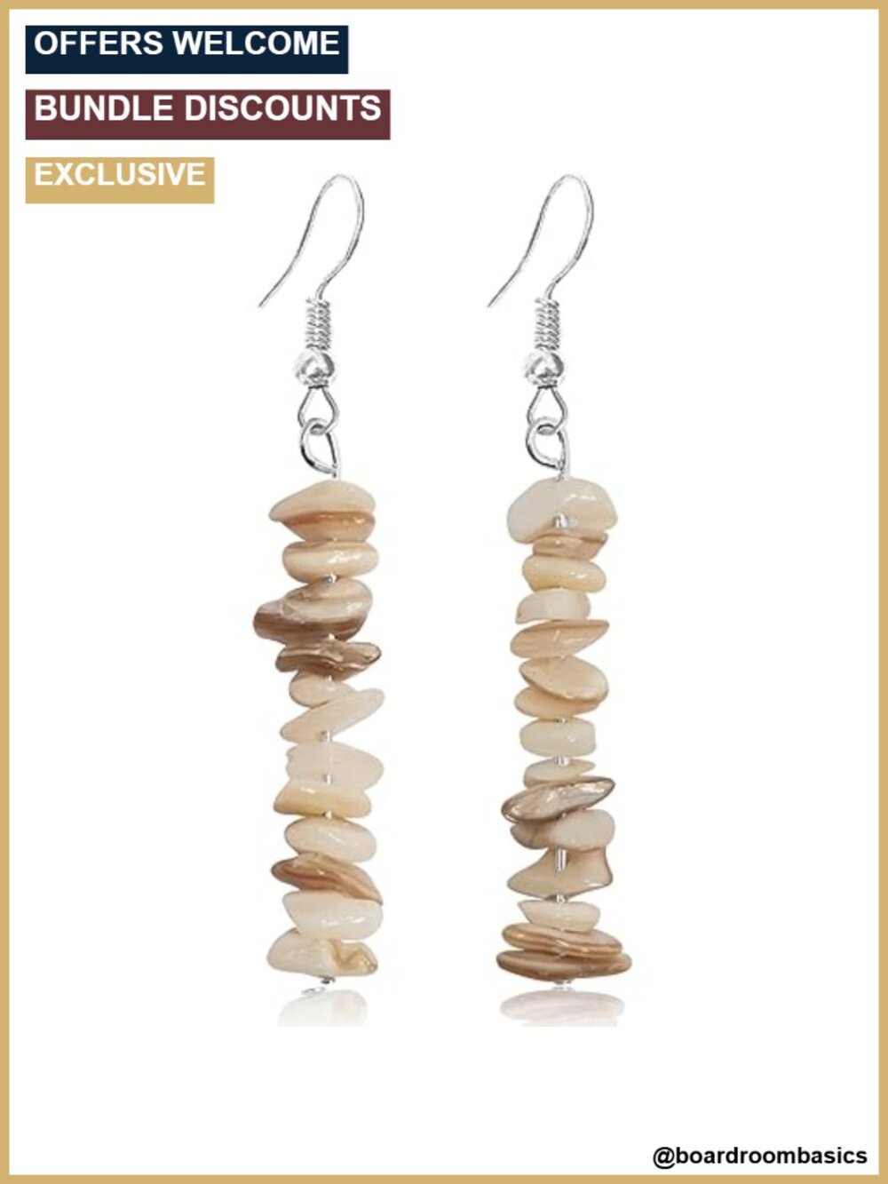 Handmade Bohemian Natural Crystal Quartz Chakra Dangle Earrings for Women